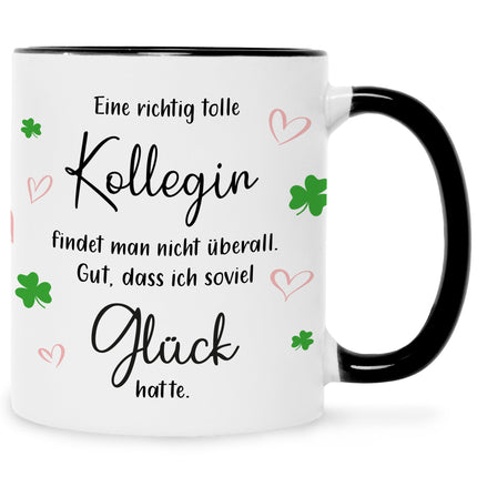 SEO. Bedruckte Tasse mit Spruch Tolle Kollegin - Schwarz & Weiß Linkreich
