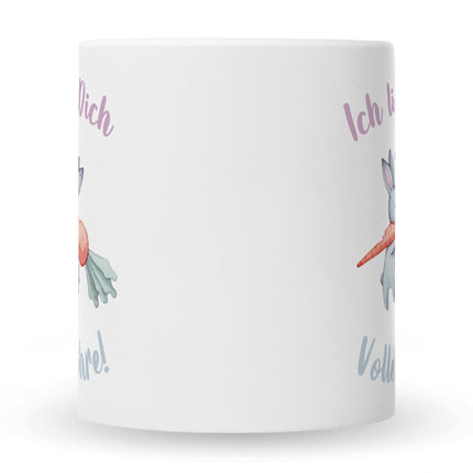 SEO. Bedruckte Tasse mit Spruch Volle Möhre - Weiß Linkreich