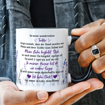 SEO. Bedruckte Tasse mit Spruch von Mama für die Tochter - Weiß Linkreich