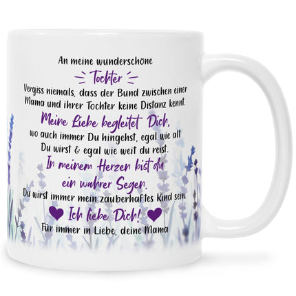 SEO. Bedruckte Tasse mit Spruch von Mama für die Tochter - Weiß Linkreich