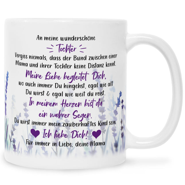 SEO. Bedruckte Tasse mit Spruch von Mama für die Tochter - Weiß Linkreich