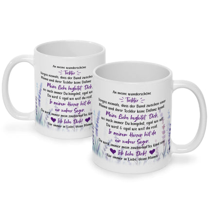 SEO. Bedruckte Tasse mit Spruch von Mama für die Tochter - Weiß Linkreich