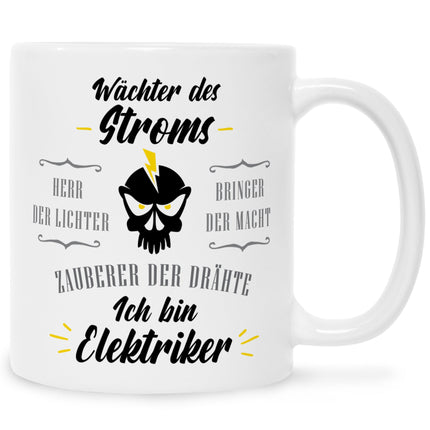SEO. Bedruckte Tasse mit Spruch Wächter des Stroms - Weiß Linkreich