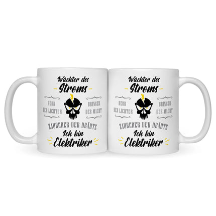 SEO. Bedruckte Tasse mit Spruch Wächter des Stroms - Weiß Linkreich