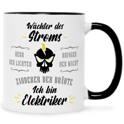 SEO. Bedruckte Tasse mit Spruch Wächter des Stroms - Weiß Linkreich