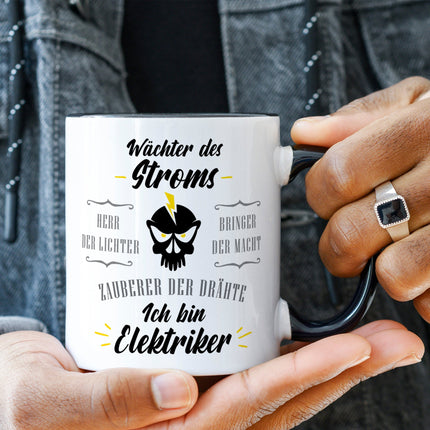 SEO. Bedruckte Tasse mit Spruch Wächter des Stroms - Weiß Linkreich