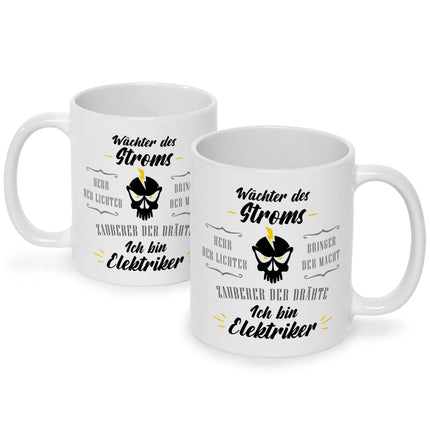 SEO. Bedruckte Tasse mit Spruch Wächter des Stroms - Weiß Linkreich