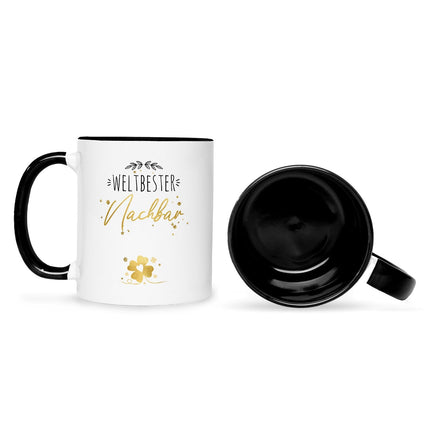 SEO. Bedruckte Tasse mit Spruch "Weltbeste" - Weltbester - Weiß Linkreich