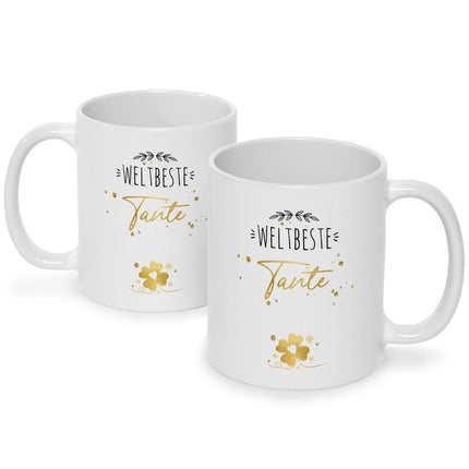 SEO. Bedruckte Tasse mit Spruch "Weltbeste" - Weltbeste - Schwarz & Weiß Linkreich