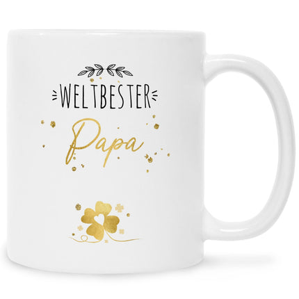 SEO. Bedruckte Tasse mit Spruch "Weltbeste" - Weltbester - Weiß Linkreich
