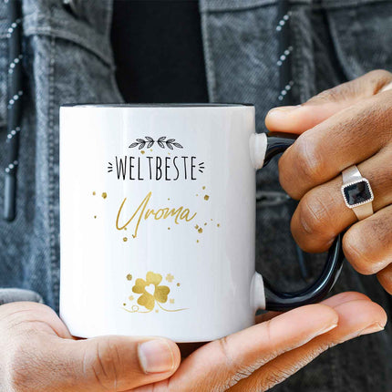 SEO. Bedruckte Tasse mit Spruch "Weltbeste" - Weltbeste - Schwarz & Weiß Linkreich