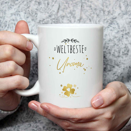 SEO. Bedruckte Tasse mit Spruch "Weltbeste" - Weltbeste - Weiß Linkreich