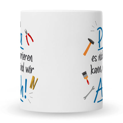 SEO. Bedruckte Tasse mit Spruch Wenn Papa es nicht reparieren kann - Weiß Linkreich
