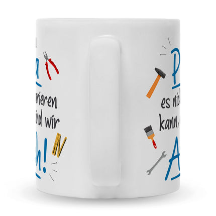 SEO. Bedruckte Tasse mit Spruch Wenn Papa es nicht reparieren kann - Weiß Linkreich