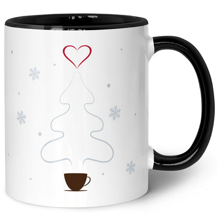 SEO. Bedruckte Tasse mit Weihnachtsmotiv - Es wird Zeit den Kaffee durch Glühwein - Schwarz & Weiß Linkreich