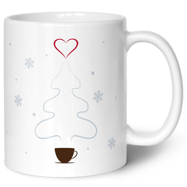 SEO. Bedruckte Tasse mit Weihnachtsmotiv - Es wird Zeit den Kaffee durch Glühwein - Weiß Linkreich