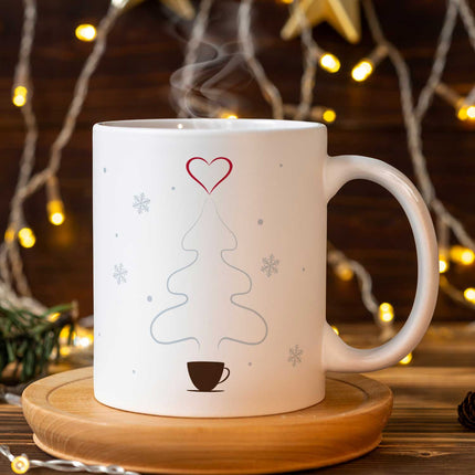 SEO. Bedruckte Tasse mit Weihnachtsmotiv - Es wird Zeit den Kaffee durch Glühwein - Weiß Linkreich