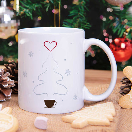 SEO. Bedruckte Tasse mit Weihnachtsmotiv - Es wird Zeit den Kaffee durch Glühwein - Weiß Linkreich