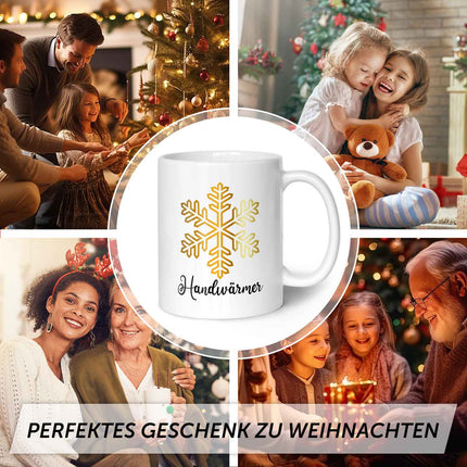 SEO. Bedruckte Tasse mit Weihnachtsmotiv - Handwärmer - Weiß Linkreich