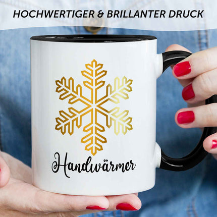 SEO. Bedruckte Tasse mit Weihnachtsmotiv - Handwärmer - Schwarz & Weiß Linkreich