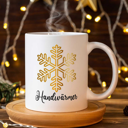 SEO. Bedruckte Tasse mit Weihnachtsmotiv - Handwärmer - Weiß Linkreich