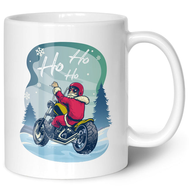 SEO. Bedruckte Tasse mit Weihnachtsmotiv im Cool Santa Design - Weiß Linkreich