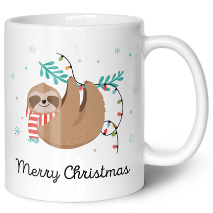 SEO. Bedruckte Tasse mit Weihnachtsmotiv im Merry Christmas Faultier Design - Weiß Linkreich