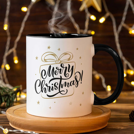 SEO. Bedruckte Tasse mit Weihnachtsmotiv im Weihnachtsgeschenk Design - Weiß Linkreich