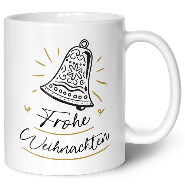 SEO. Bedruckte Tasse mit Weihnachtsmotiv im Weihnachtsglocke Design - Weiß Linkreich
