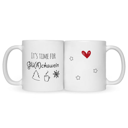 SEO. Bedruckte Tasse mit Weihnachtsmotiv - Its time for Glühckswein - Weiß Linkreich