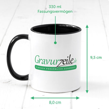 SEO. Bedruckte Tasse mit Weihnachtsmotiv - Weihnachtstiere mit Name - Weiß Linkreich