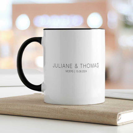 SEO. Bedruckte Tasse mit "Wo alles begann" Motiv - Personalisiertes Geschenk mit Wunschkoordinaten - Weiß Linkreich
