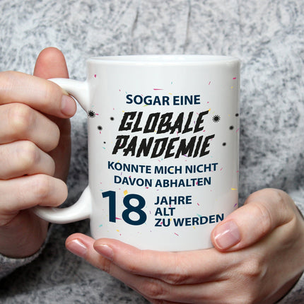 SEO. Bedruckte Tasse Pandemie Geburtstag - Weiß Linkreich