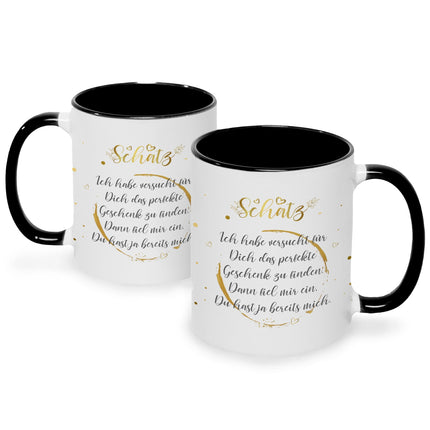 SEO. Bedruckte Tasse Schatz Ich habe versucht - Schwarz & Weiß Linkreich