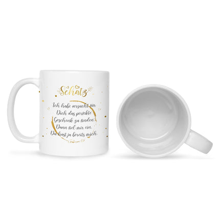 SEO. Bedruckte Tasse Schatz Ich habe versucht - Weiß Linkreich