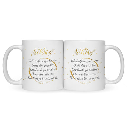 SEO. Bedruckte Tasse Schatz Ich habe versucht - Weiß Linkreich