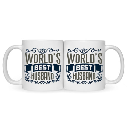 SEO. Bedruckte Tasse World's Best Husband - Weiß Linkreich