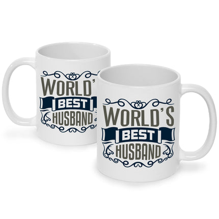 SEO. Bedruckte Tasse World's Best Husband - Weiß Linkreich