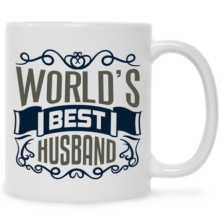 SEO. Bedruckte Tasse World's Best Husband - Weiß Linkreich