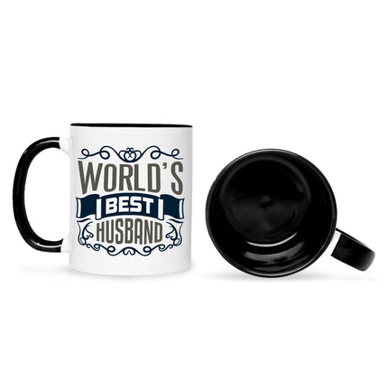 SEO. Bedruckte Tasse World's Best Husband - Schwarz & Weiß Linkreich