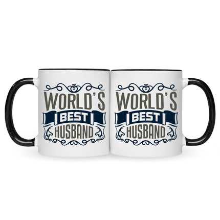 SEO. Bedruckte Tasse World's Best Husband - Schwarz & Weiß Linkreich