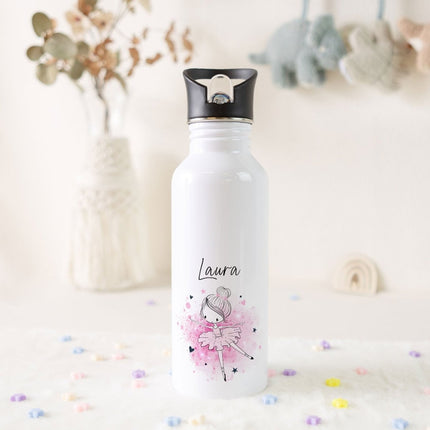 SEO. Bedruckte Trinkflasche aus Edelstahl - Ballerina - Linkreich