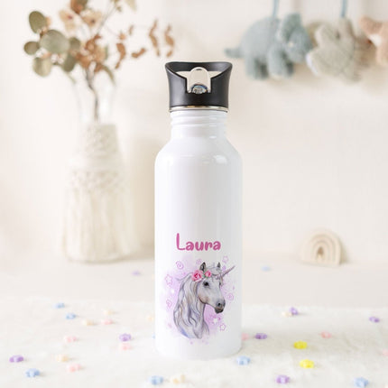 SEO. Bedruckte Trinkflasche aus Edelstahl - Einhorn - Linkreich