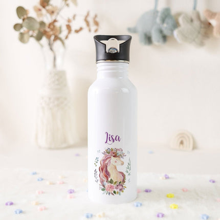 SEO. Bedruckte Trinkflasche aus Edelstahl - Einhorn V2 - Linkreich