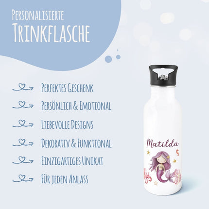 SEO. Bedruckte Trinkflasche aus Edelstahl - Meerjungfrau - Linkreich