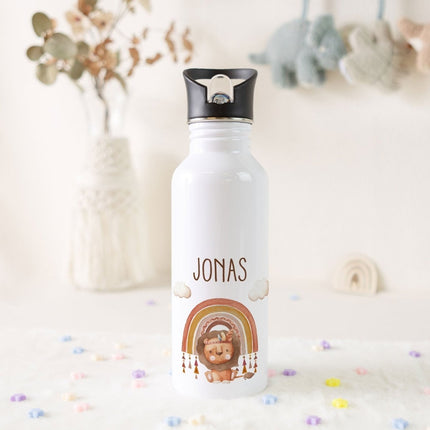SEO. Bedruckte Trinkflasche aus Edelstahl - Regenbogen Indianer - Linkreich