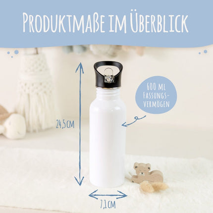 SEO. Bedruckte Trinkflasche aus Edelstahl - Regenbogen Pastell - Rot Linkreich