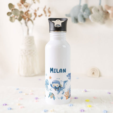 SEO. Bedruckte Trinkflasche aus Edelstahl - Taucher - Linkreich
