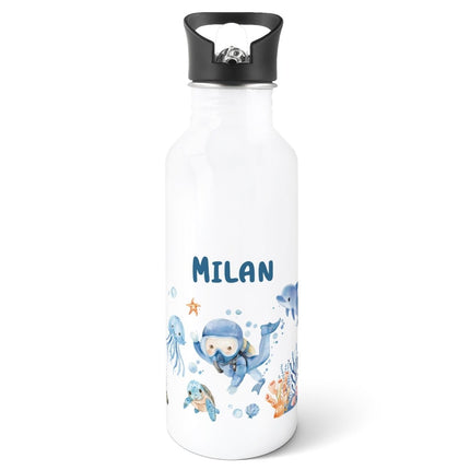 SEO. Bedruckte Trinkflasche aus Edelstahl - Taucher - Linkreich