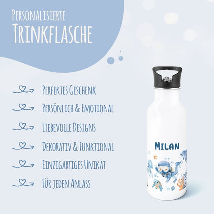 SEO. Bedruckte Trinkflasche aus Edelstahl - Taucher - Linkreich